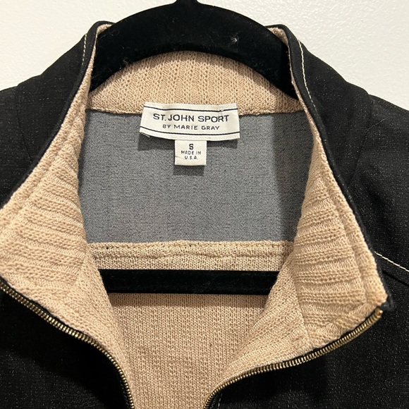 St. John Denim & Tan Knit Jacket - Picture 4 of 4